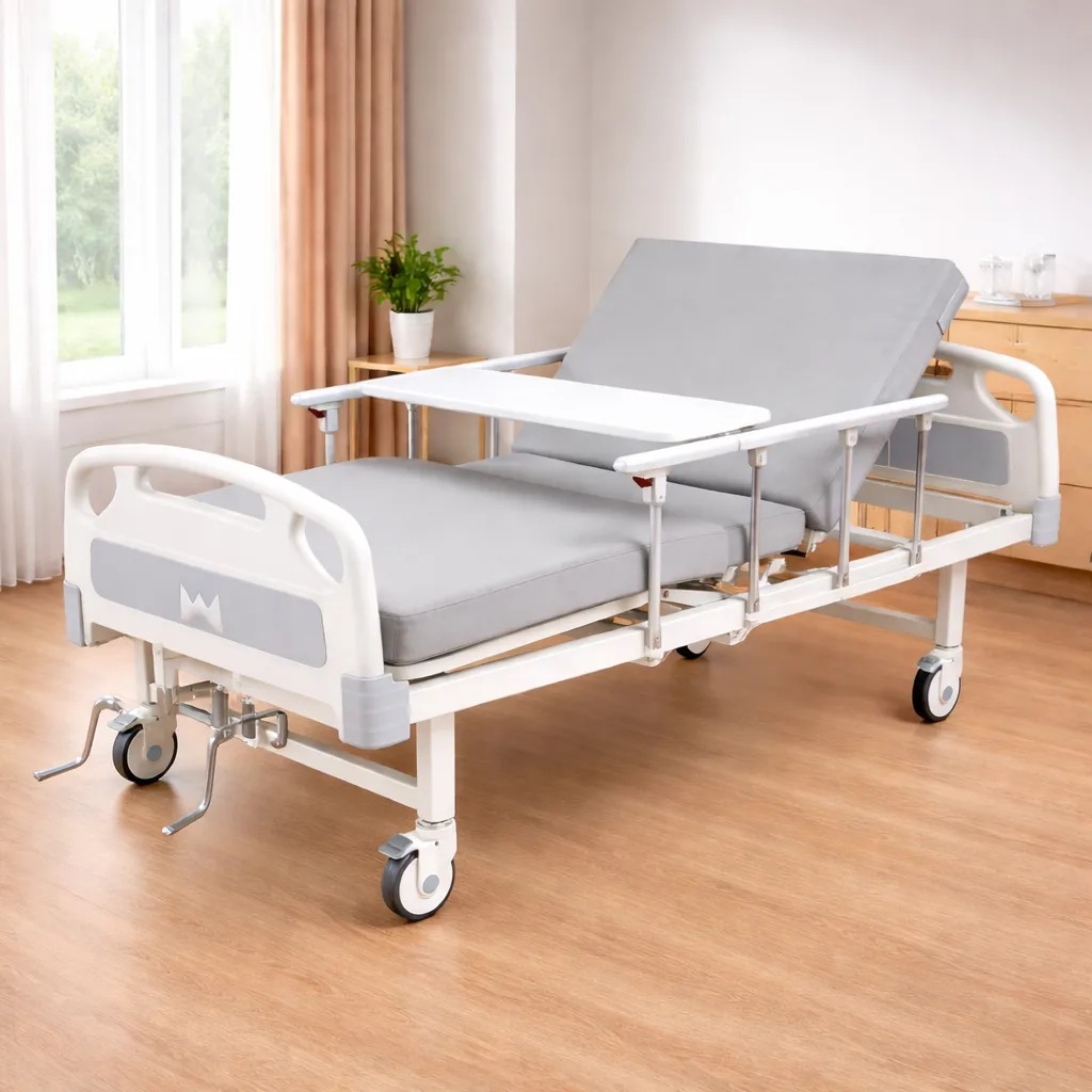 Katil hospital 2 fungsi manual dengan permukaan tidur 200cm x 90cm