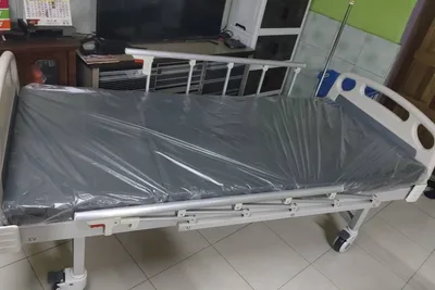 A 2-function hospital bed set up in a customer's home